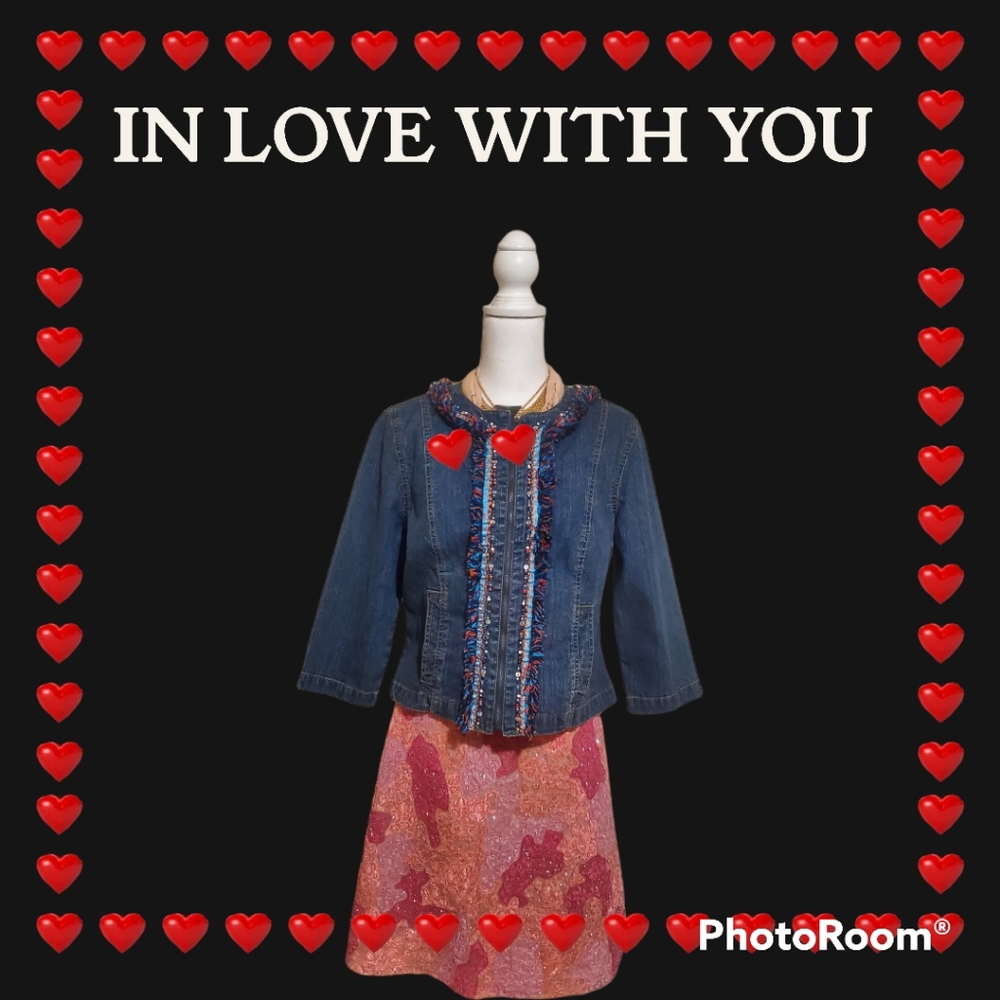 Ruby Rd Denim Jacket, Unique With Multi-Colored F… - image 5